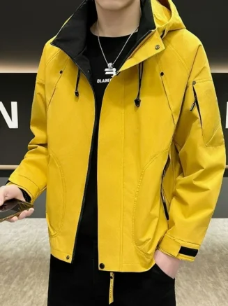 Men's jacket water-resistant casual hooded camping outdoor fishing jacket windproof mountaineering and assault suit