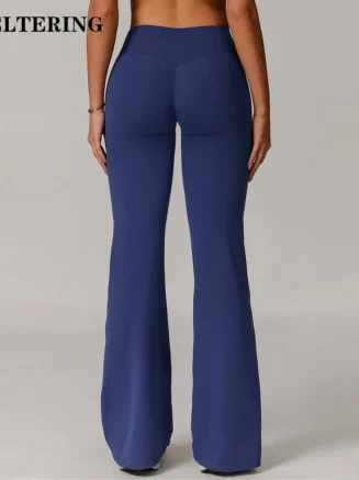 High Waist Wide Leg Pants Leggings Women Tights Fitness Bell-bottoms Yoga Elastic Leggings Push Up Gym Workout Flared Pants