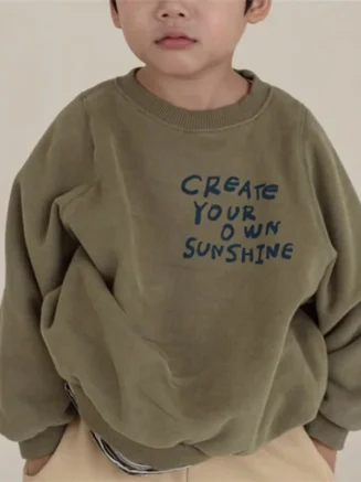 Children Casual Sweatshirts Unisex Trends Pullovers Boys Girls Vintage Streetwear Tracksuit 1-6Y Kids Letter Fashion Hoodies
