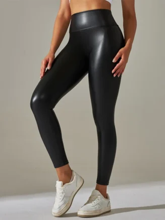 Trendy New Oversized WOMEN'S Leggings, High Waisted Tight and Sexy PU Leather Pants, Colorful Yoga Pants for Women