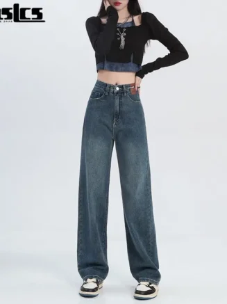 Wide Leg Jeans For Women In Spring And Autumn 20285, New High Waisted Loose Straight Leg Wide Leg Pants For Women