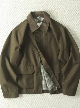 Japanese Style Autumn Men's British Cropped Jacket Casual Short Bomber Outerwear Turn-Down Collar Attached Lapel Jackets & Coats