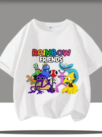 2025 New Rainbow Friend Boys' Sport Shirt - Children's Round-neck Short-sleeved Casual Top - Summer T-shirt - Game Cartoon Print