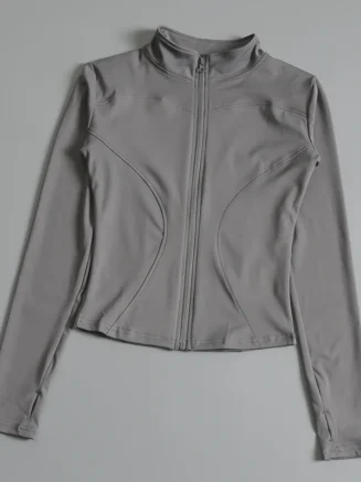 Gym Fitness Zip up Training Running Workout Yoga Cropped Track Sport Jackets for Women