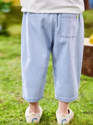 Baby Denim Pants 2024 New Fashion Children Casual Soft Blue Jeans Loose Trousers Boys Girls Kids Clothes