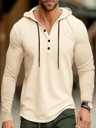 Men's Sports Hoodies Men Thin Style Slim Fit Long Sleeved Drawstring Hoodies Breathability Outdoor Casual Sweatshirts Hoodie