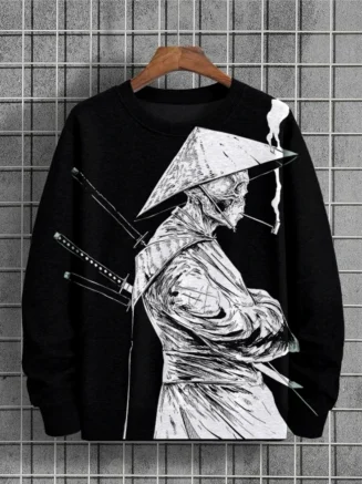 Vintage Japanese Art Hoodie Western Cowboy 3d Printed Hoodies Men Women Fashion Sweatshirts Boy Coats Men's Clothing Tracksuits
