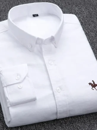 Large size Full Men's Shirts 100% Pure Cotton Oxford business Casual Shirt soft slim fit formal plain shirt Long Sleeve clothes
